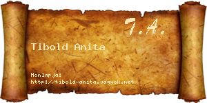 Tibold Anita névjegykártya